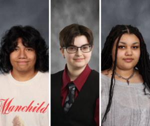 From left to right, students Mateo Cruz, Ray Copeland, and Meira Reid.