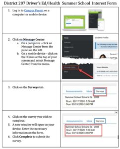 Health Drivers Ed Survey Directions