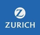 Zurich Insurance logo with a white letter Z inside a white circle above the word ZURICH on a blue background.